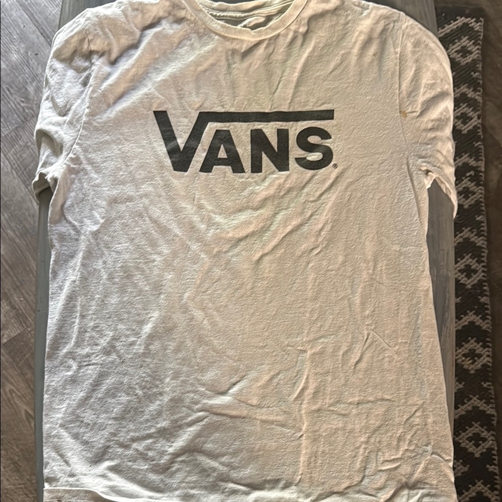 Vans White Short Sleeve Tee with Bold Logo